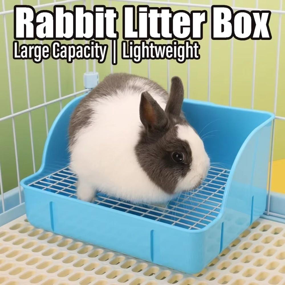 Anti Splashing Rabbit Litter Box Detachable Grids Small Animal Litter Pan  for Cage Use
