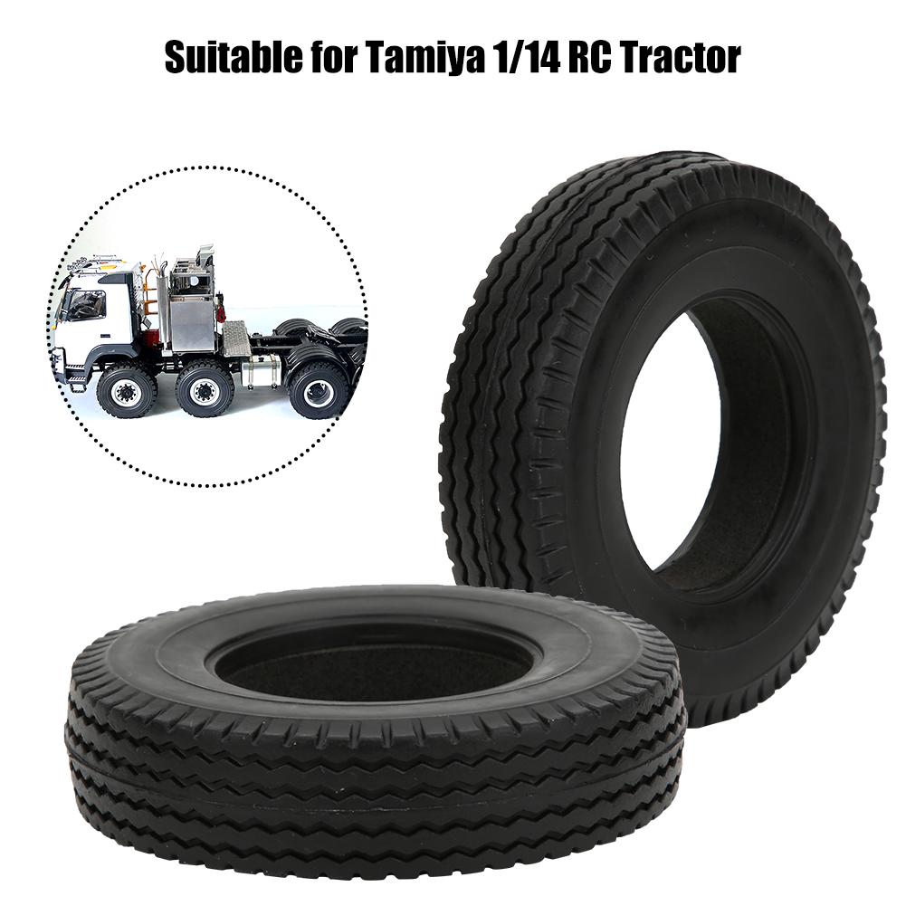 2 PCs High Wear Resistant Rubber Tires 85x21mm for Tamiya 1/14 RC Truck Tractor