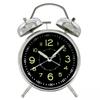 Metal Ring Alarm Clock Silent Luminous with Night Light Student Children's Bedroom Bedside Alarm Clock