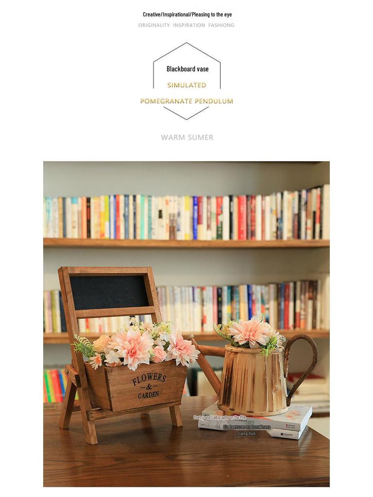 Small Chalkboard Ornament: Solid Wood Decor for Coffee Shops, Homestays, Milk Tea Shops, Bars, and Home.