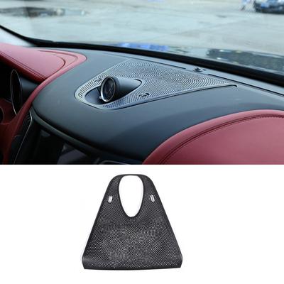 Black Aluminum Alloy Car Dashboard Audio Speaker Net Cover Trim Stickers Fit For Maserati Levante Auto