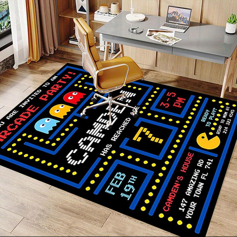 1pc Pacman Classic Gameplay Carpet for Playroom Bedroom Living Room Sofa Home Decor,kids Game Area Rug Non-slip Floor Mat Y730146