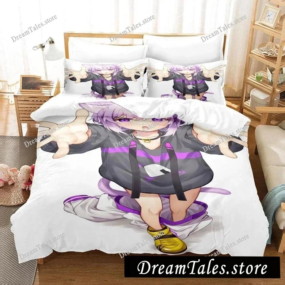 Nekomata Okayu Bedding Set Boys Girls Twin Queen Size Duvet Cover Pillowcase Bed Kids Adult Fashion Home Textile Customizable741