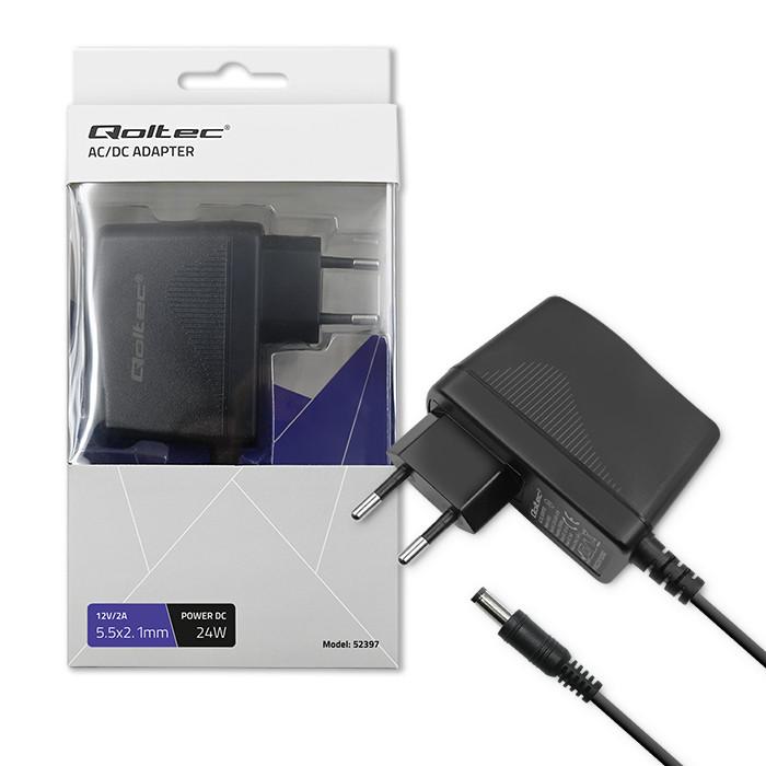Qoltec Zasilacz Wtyczkowy Premium 24W | 12V| 2A | 5.5*2.1
