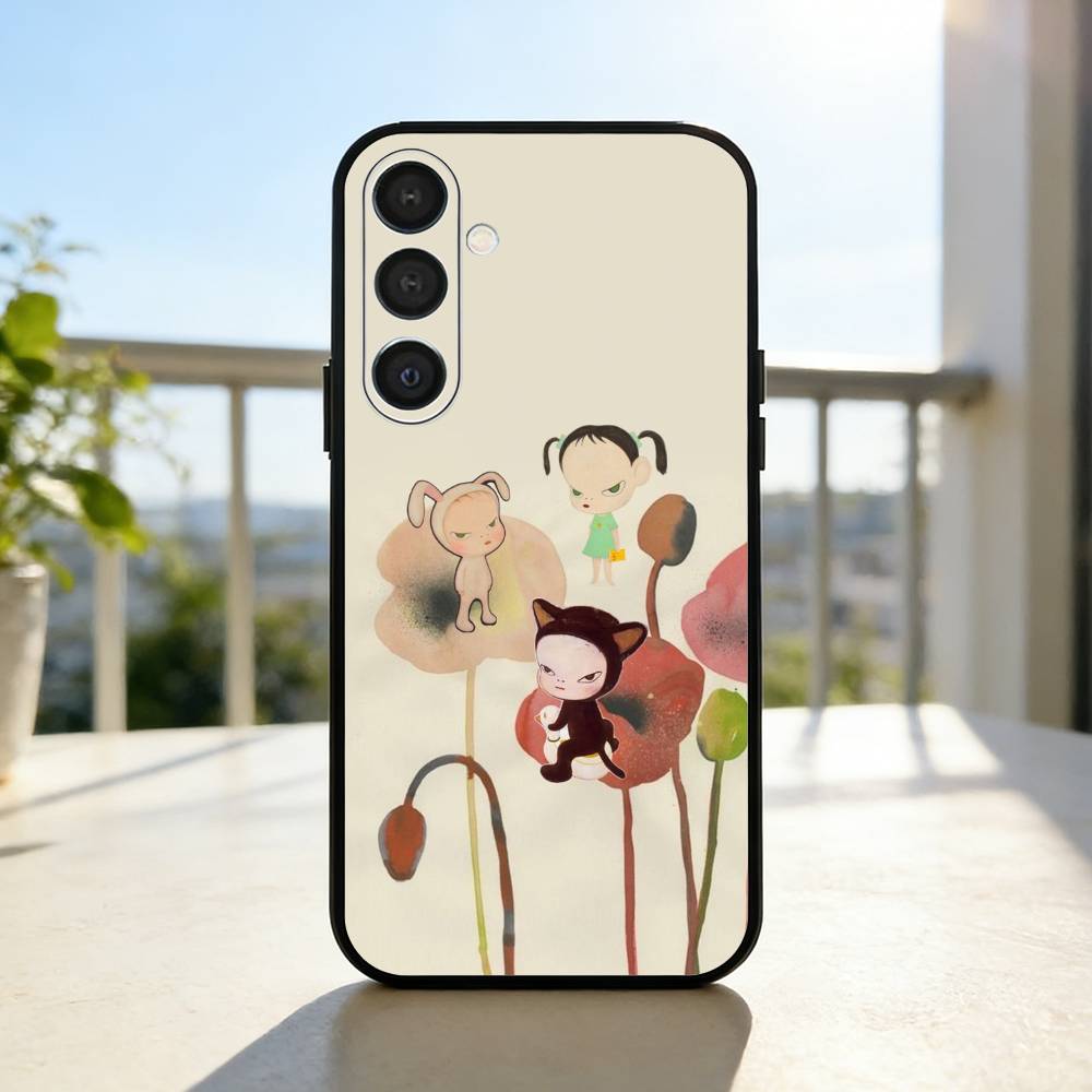 Cute Y-Yoshitomo Nara Phone Case For Samsung A73,72,71,53,52,51,22,91,80, Soft Black Cover