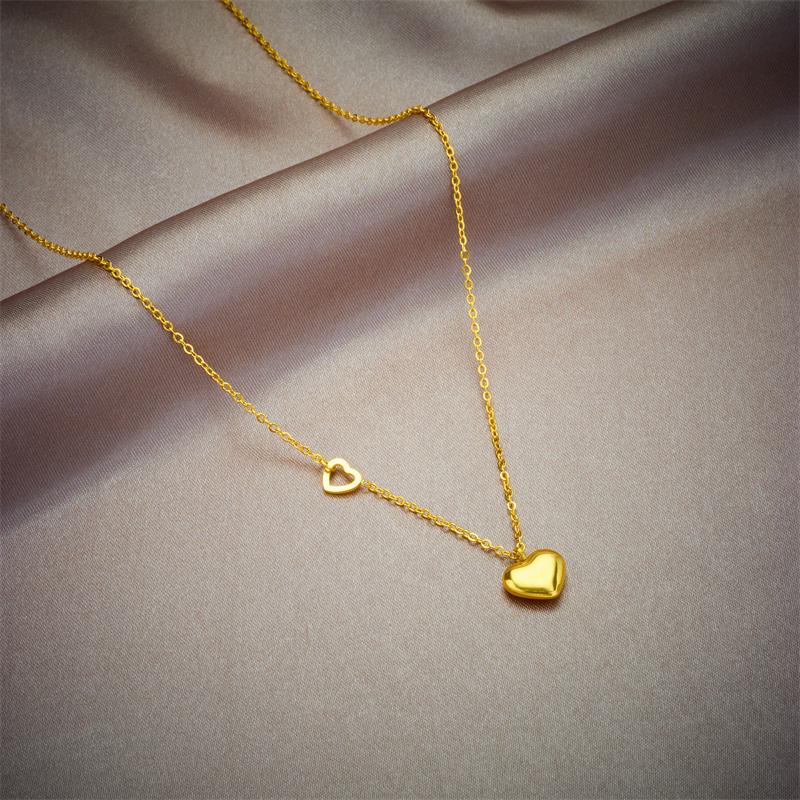 XIYANIKE 316L Stainless Steel Gold Color Love Heart Necklaces For Women Chokers 2021Trend Fashion Festival Party Gift Jewelry