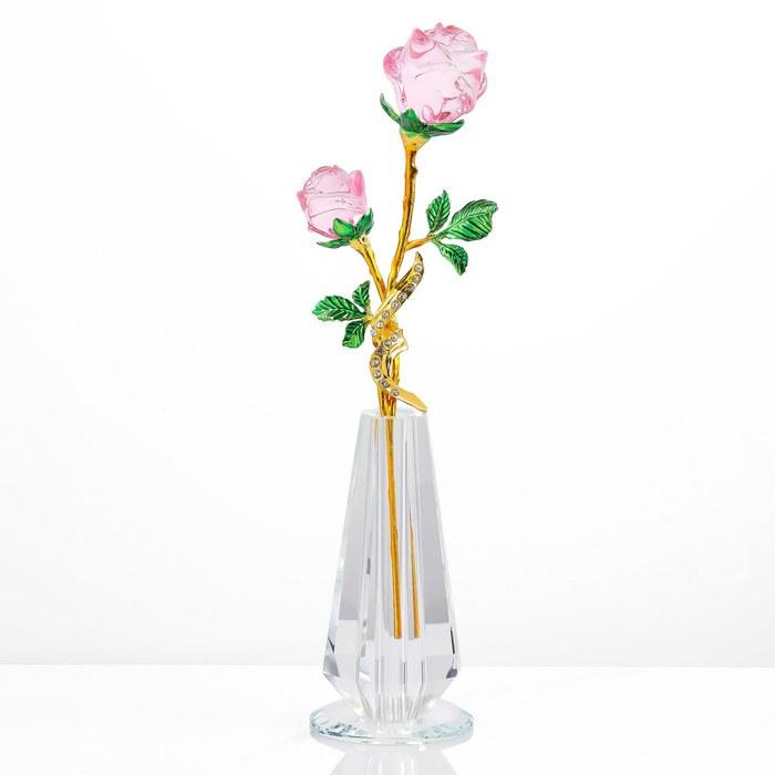 Qianwei Crystal Rose K9 Artificial Flower – Pink (Large)