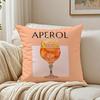 Klasyczna poszewka na poduszkę Aperol Spritz z organicznego krótkiego pluszu, oddychająca, zmywalna, odporna na zagniecenia