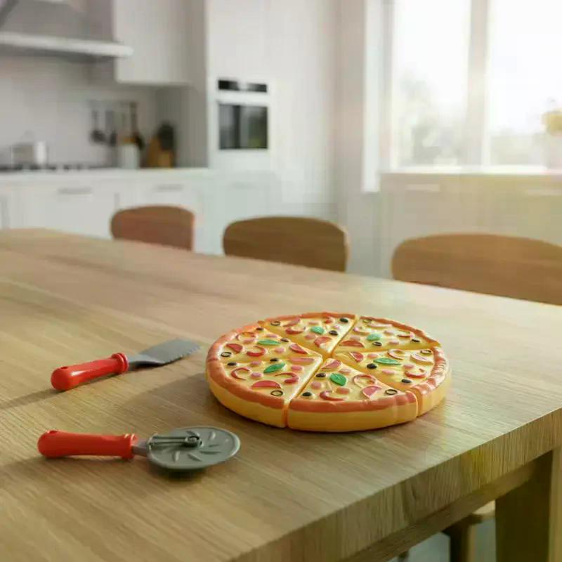 Kinder Pizza Schneidespielzeug Simulation Kunststoff Pizza Dinette Kinderspielzeug Küche Rollenspiel Essen Kochen Küchenspielzeug