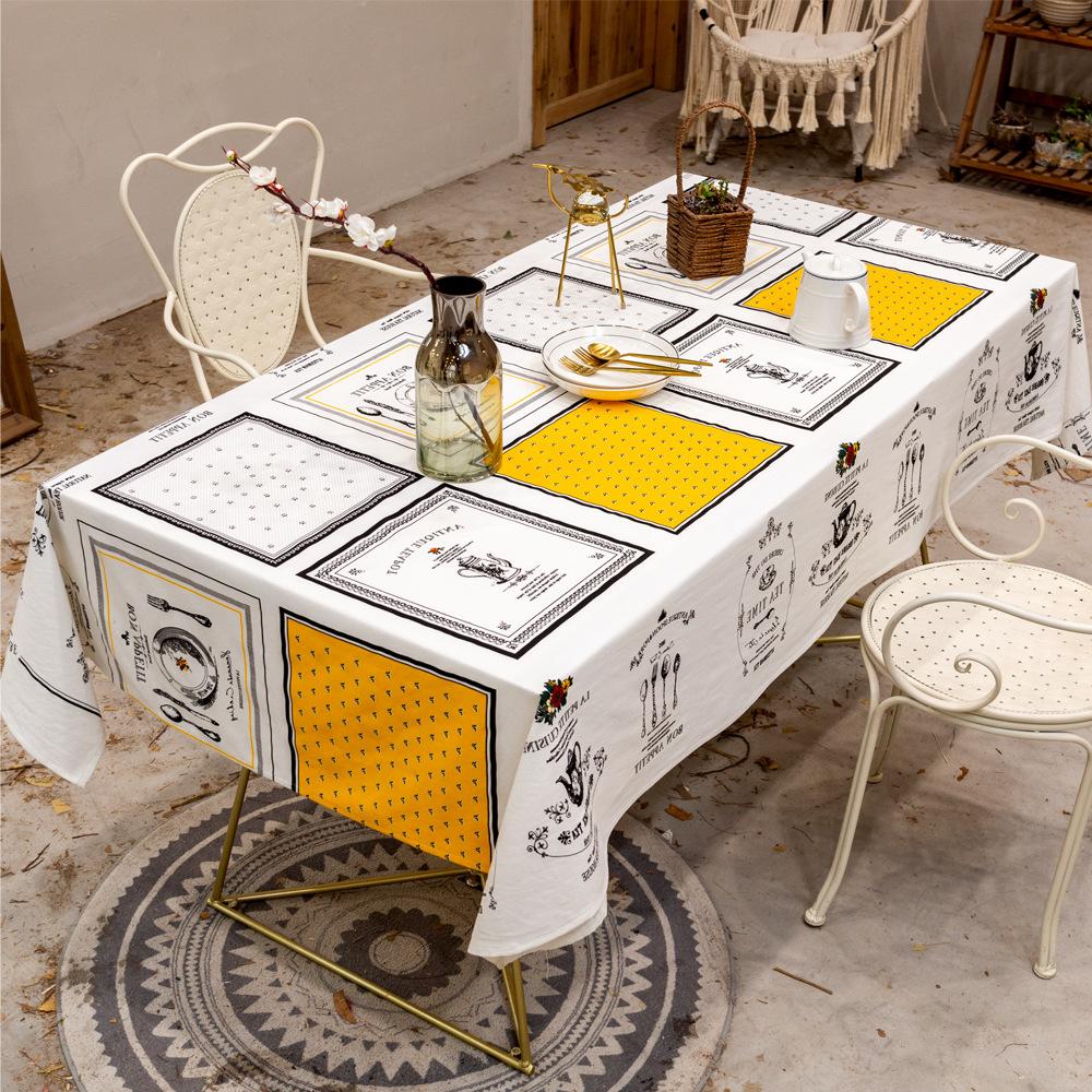 Tablecloth Decorative Cloth Meal Cotton And Linen Small Fresh Fabric Square Plaid Tablecloth Waterproof Coffee Table Cloth