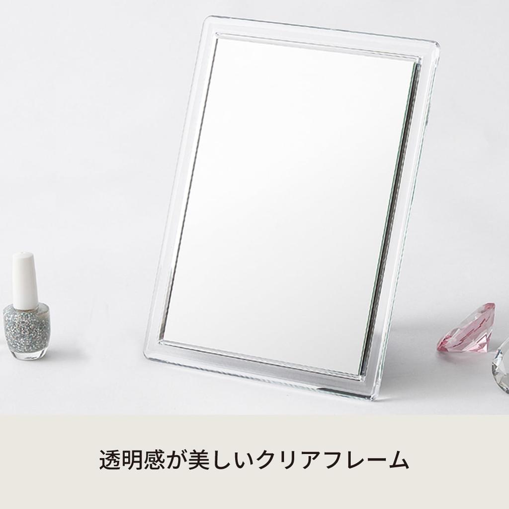 Nagai Kosan Makeup Clear Tabletop Adjustable Stand Wall Hanging Mirror, Frame, Mirror, Angle, Folding, Type, NK-262