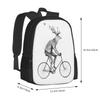 Even A Gentleman Rides Hot Sale Backpack Fashion Bags Wild Deer Animals Pencil Bike Bicycle Ride Birds Forest Woods Mountain