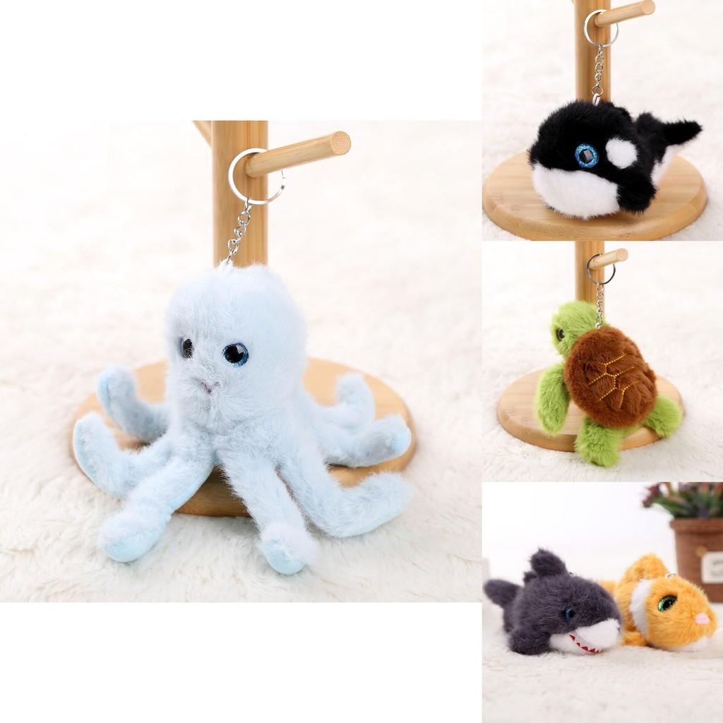 Underwater Animal Plush Keychain With Pp Cotton Filling For Girls Gift And Bag Decoration