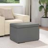 Stool Dark Grey 61 X 41 X 40 Cm Fabric and Particleboard