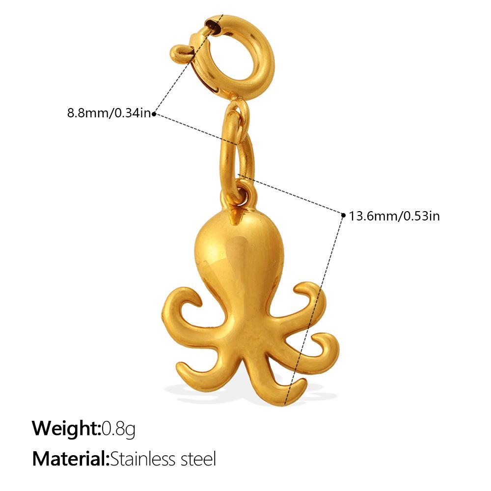 Ocean Series Beach Wind Diy Sea Turtle Sea Horse Shell Jewelry Buckle Pendant Stainless Steel Gold-Plated Accessories