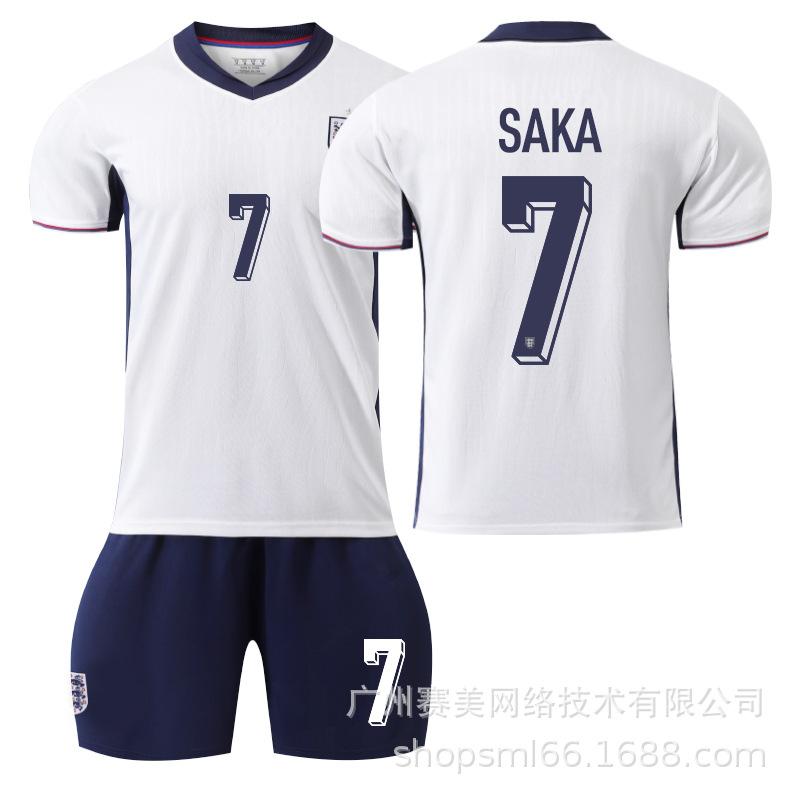 European Cup England Home Number: Kane 1 Bellingham 11 Foden Rice Short-sleeved Jersey Set
