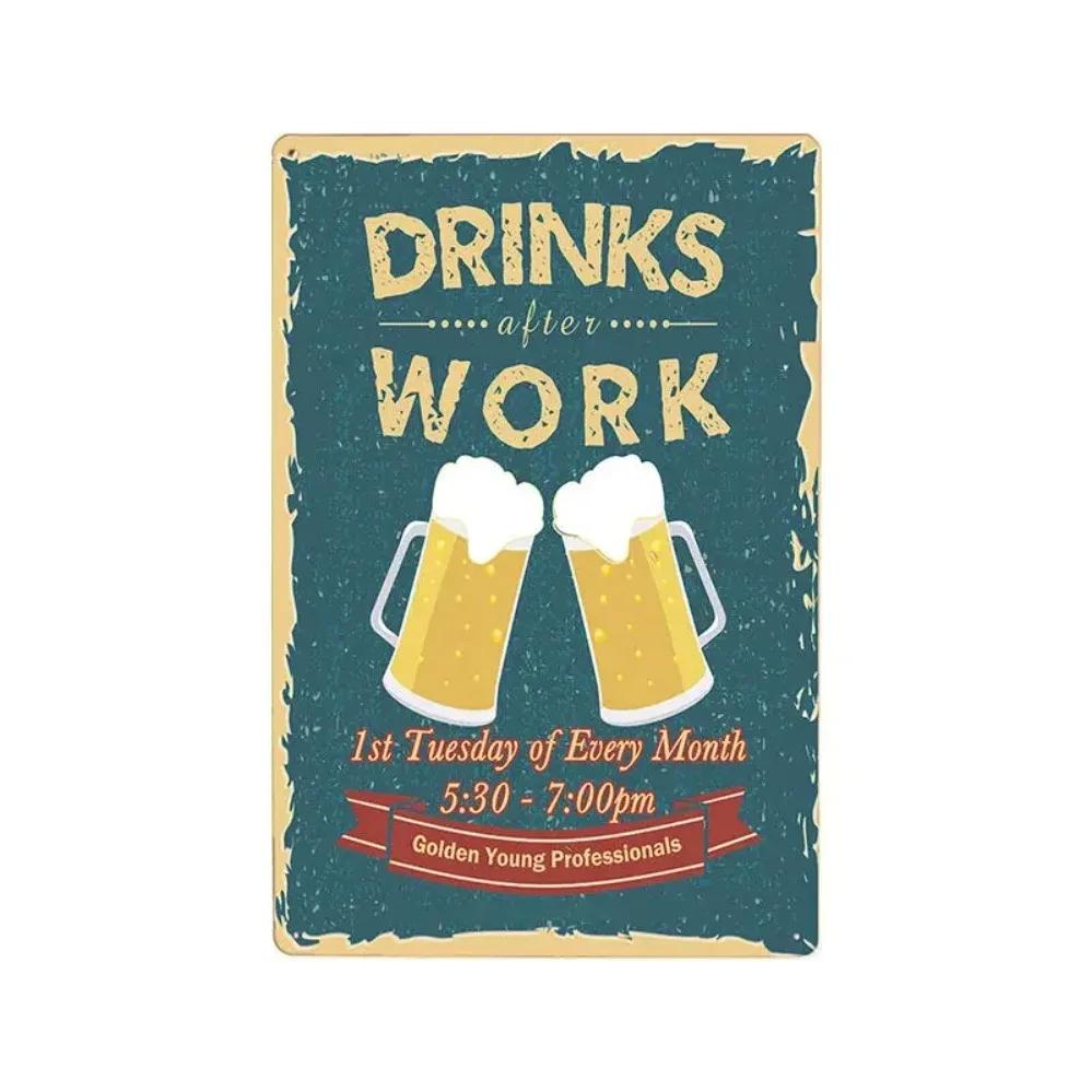 Vintage Beer Metal Tin Sign  Retro Wall Decor for Home Bar Cafe Pub Tavern