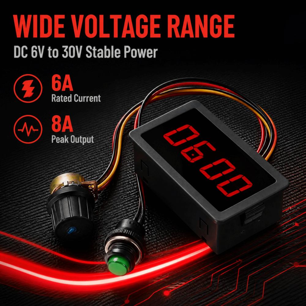 0.56in LED Display DC Motor Speed Controller 8A Rating Motor Speed Regulator Industrial Automation