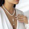 Trend Exaggerated Jewelry Wedding Big Pearl Heart Pendant Necklace For Women Imitation Pearl Choker Necklace N384