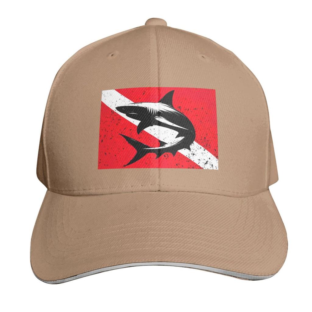Scuba Diving Dive Flag And Shark Cap Fashion Casual Baseball Caps Adjustable Hat Hip Hop Summer Unisex Baseball Hats