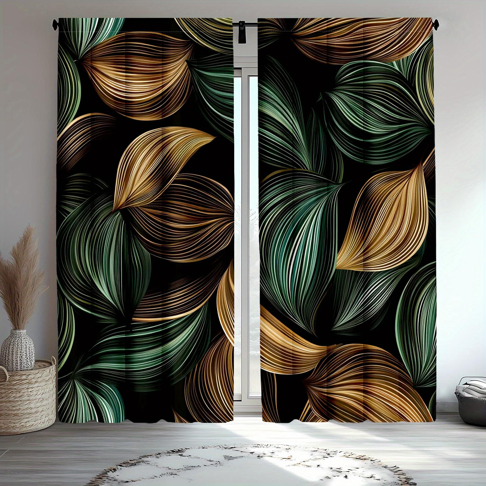 2pc Sunflower and butterfly print curtains, polyester fabric, machine washable, suitable for bedroom and living room decoration 60×150