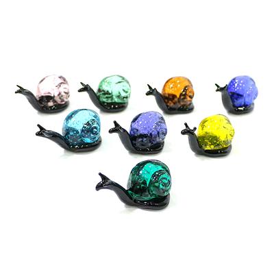 Fluoreszierende Murano-Glas-Schnecke Mini-Figur Ornamente Niedliches Tier Winzige Statue Haus Tisch Feengarten Dekorationsidee Neujahrsgeschenke