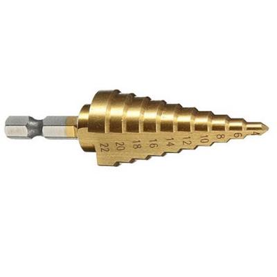 1Pc Punta da trapano conica esagonale in titanio con foro da 4-22 mm HSS per lamiera e legno