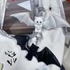 Cute Flocking Bear Doll Keychain Pile Coating Bag Pendant Fashion Bat Bear Keyring  Backpack Decor
