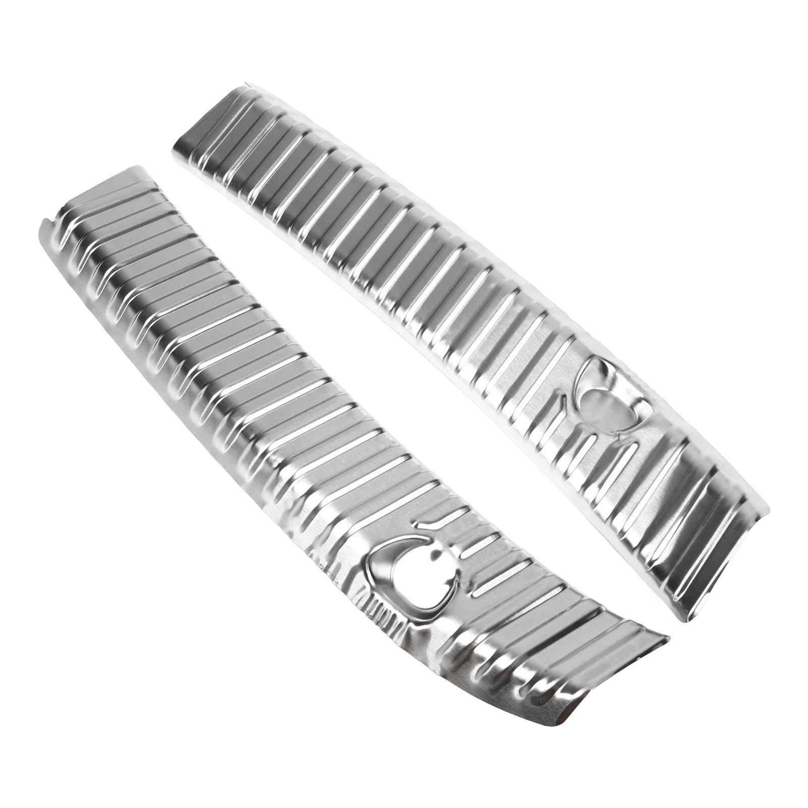 

2 шт. Защита заднего бампера Раздельная конструкция Нержавеющая сталь Защита порога багажника Замена для Tesla серебряный