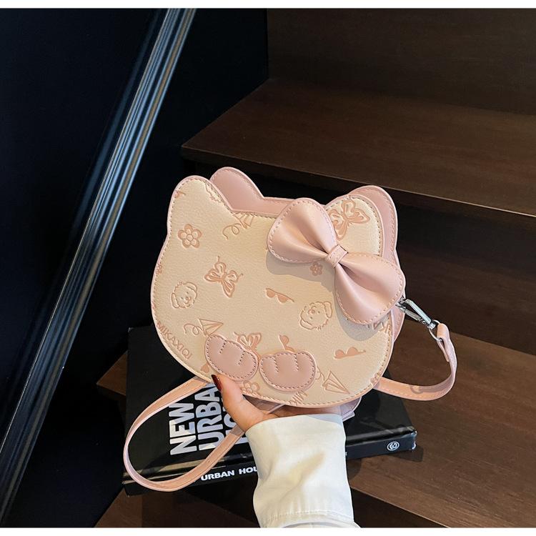 

2025 новая простая и милая розовая мультяшная сумка для девочки через плечо, женская сумка кроссбоди, высококачественная текстура с милым розовый