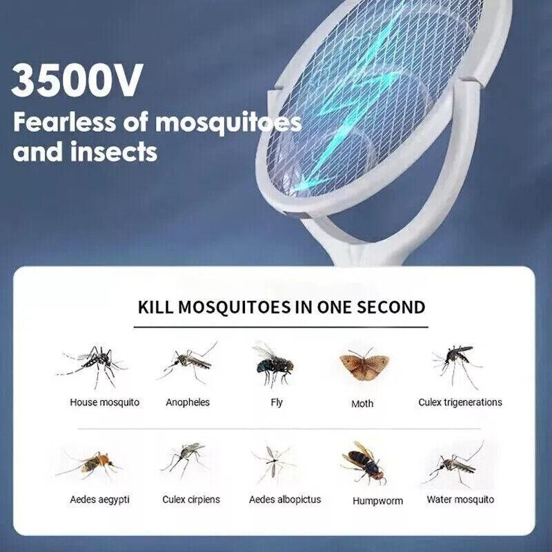 Elektrická muškařská zapperová raketa proti hmyzu plácačka na komáry Past na vosy netopýra