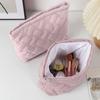 Trousse de Maquillage Gonflée Matelassée Sacs Cosmétiques Voyage Mignon Puffer Uni Organisateur de Toilette Pochette Rangement Pochette pour Femmes