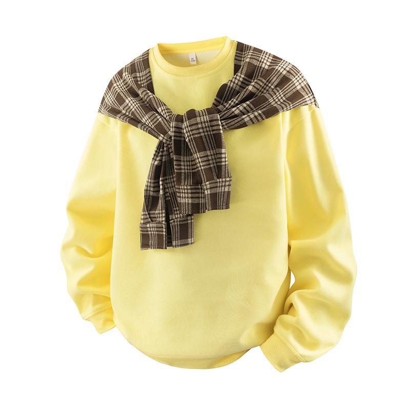 American Style Minimalist Solid Color Hoodie Men Women Loose Streetwear Couple Casual Top