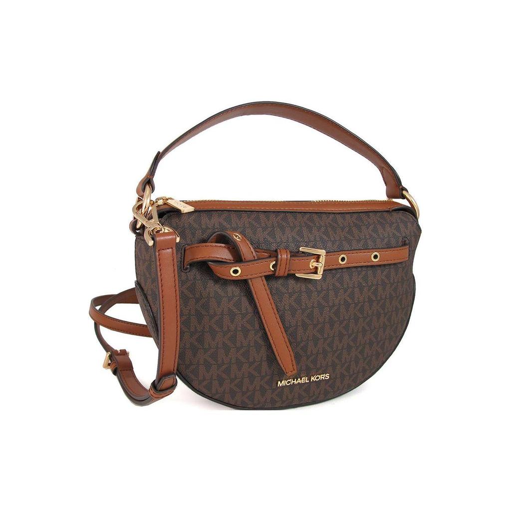 Michael Kors MK Emilia Monogram Heart Strap Shoulder Crossbody Handbag Medium Women Handbag Brown 35S1GU5C6B-200