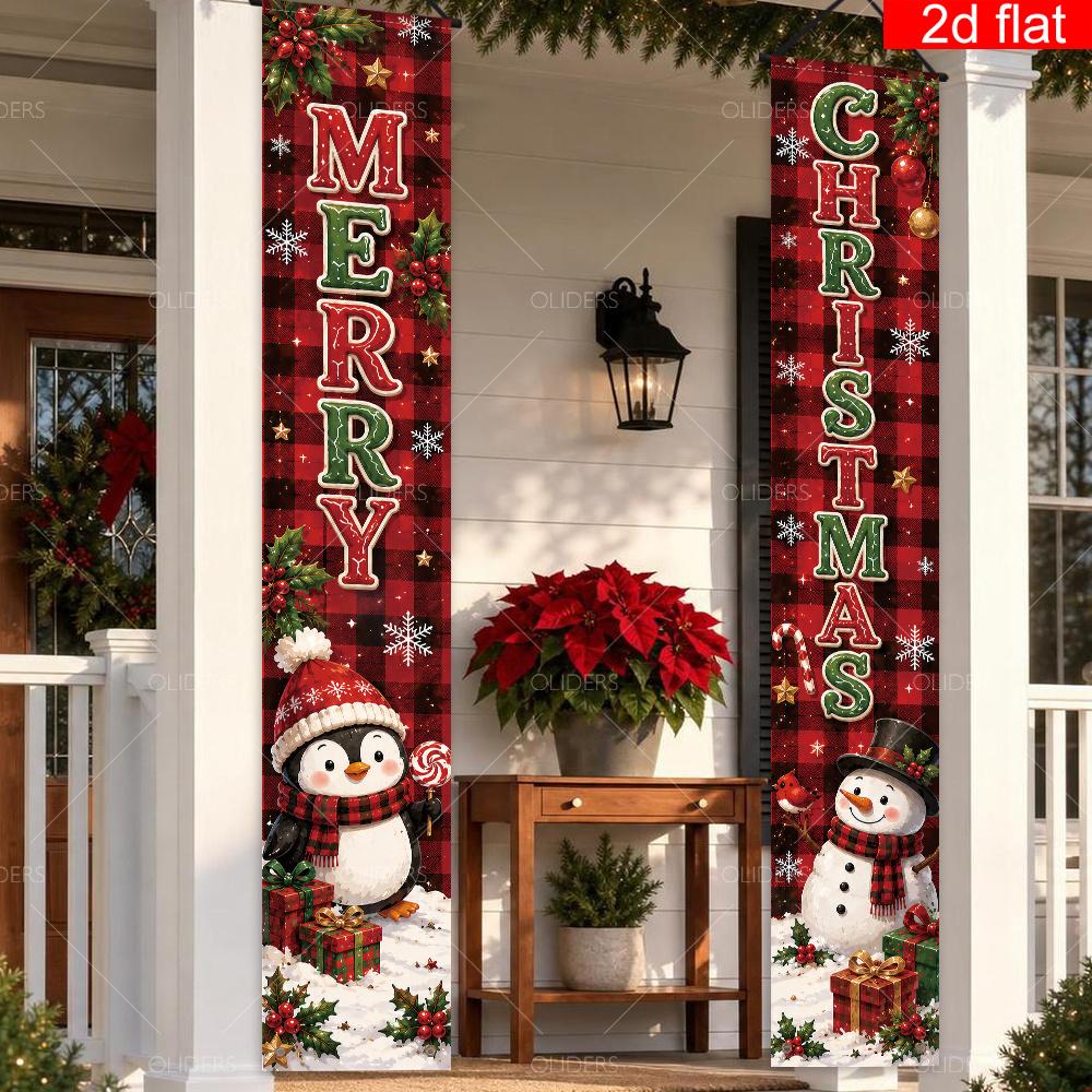 2pcs New Year Banner Polyester for Porch