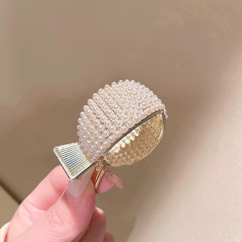 Vintage Pearl High Ponytail Clip - Anti-Sag Geometric Hairpin Holder