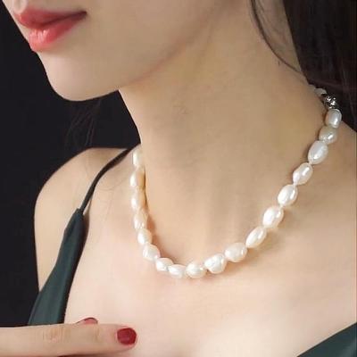 FENASY Women Bridal Wedding Party 8-9mm Natural Freshwater Pearl Necklace Women Jewelry Anniversary