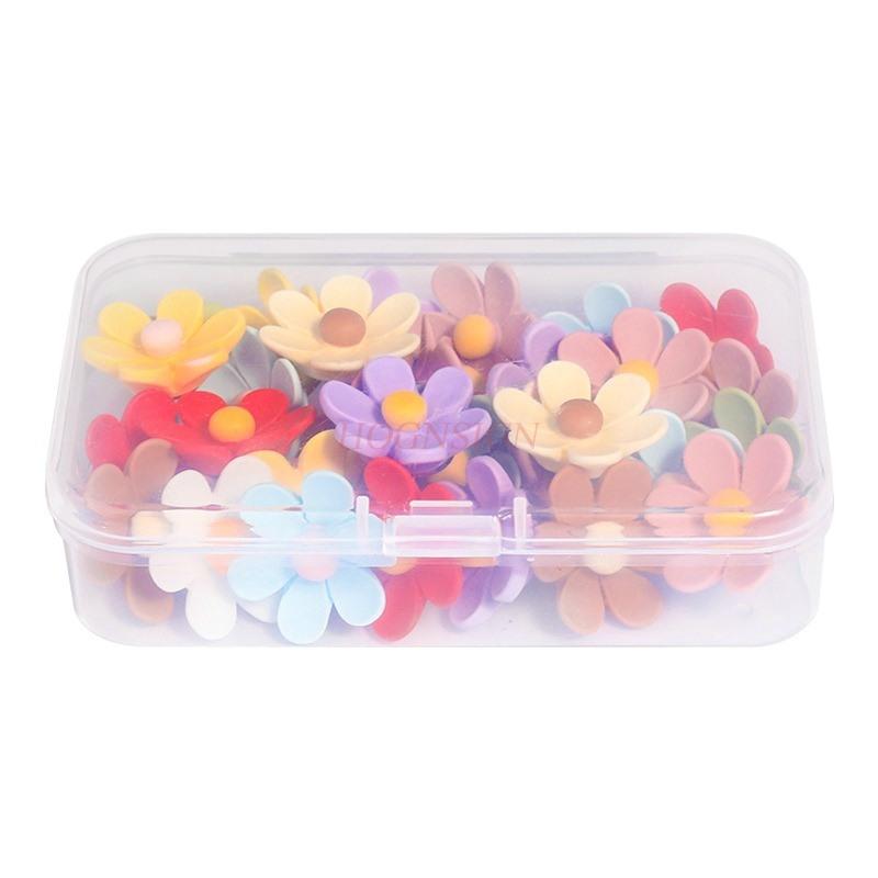 30pcs Flower colored  photo wall nail pushpin creative cute metal nail felt soft wood board