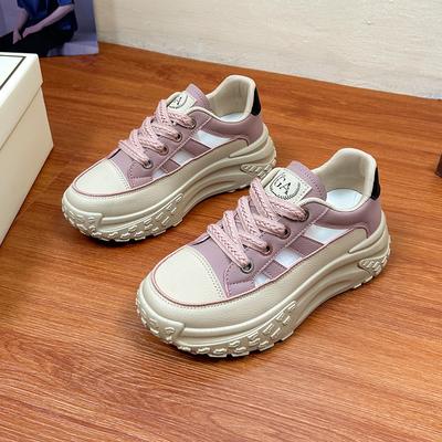 Primavera Nuove Scarpe da Ginnastica da Donna Scarpe Fondo Spesso Versione Coreana Casual Scarpe Sportive Piatte Femminili Traspiranti Casual da Corsa Scarpe Bianche