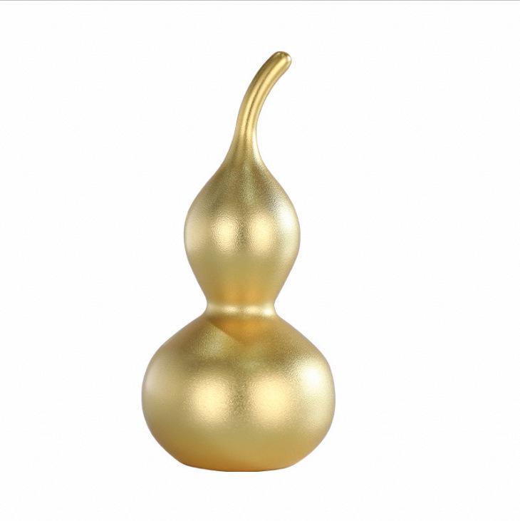Golden Brass Gourd Ornament: Wealth-Attracting Spring Festival Decor & Housewarming Gift
