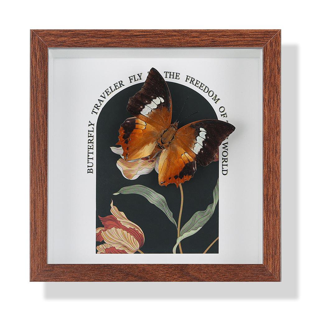 High-End Butterfly Specimen Photo Frame - Wooden Insect Decoration, Perfect for Home, Christmas, or Birthday Gifts