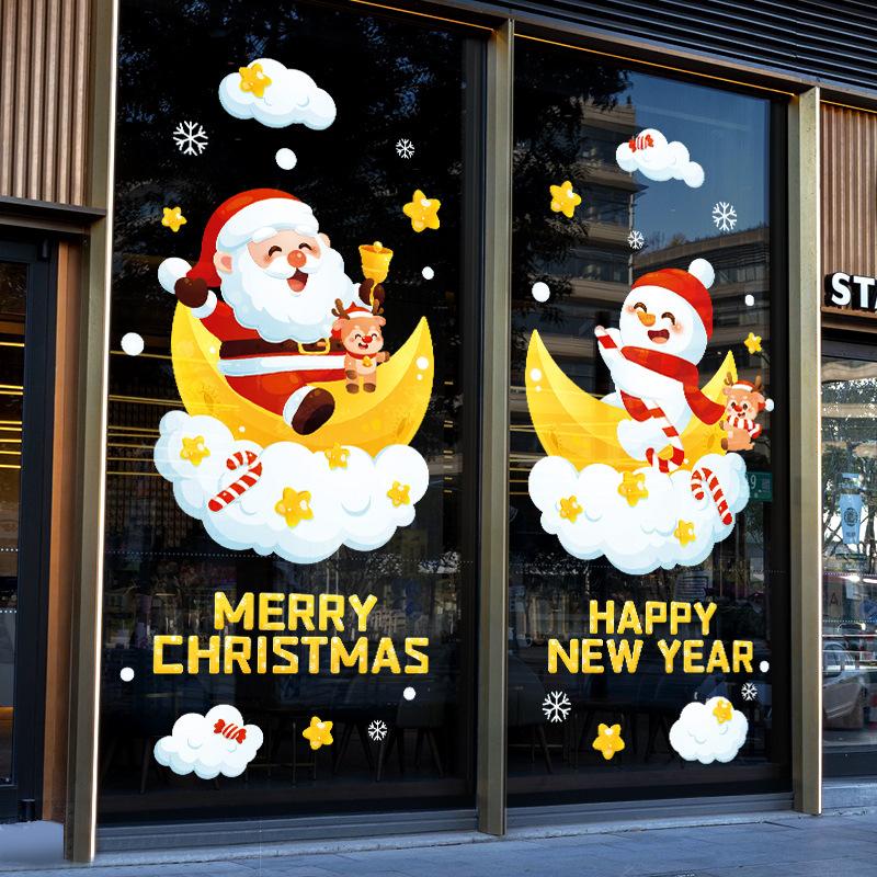 Christmas Window Stickers Christmas Wall Sticker Kids Room Wall Decals Merry Christmas Decorations For Home New Year Stickers