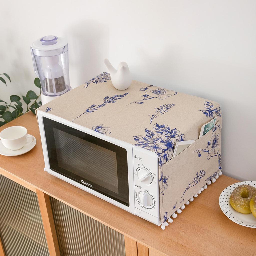 Yimanqiyun Cotton Linen Flower Dust Cover for Microwave and Oven