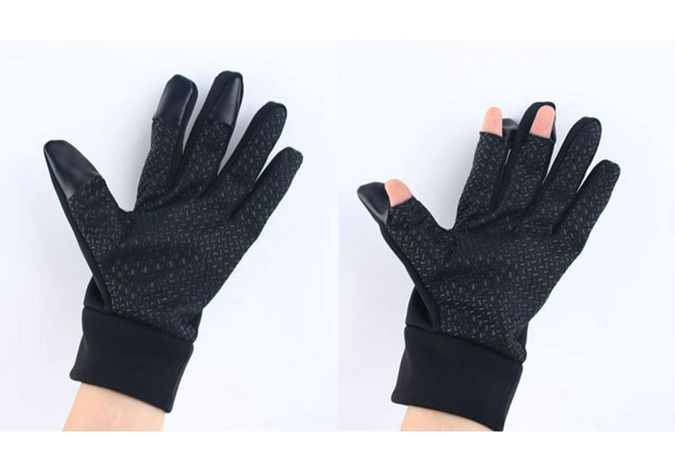 Men's Windproof Touchscreen Fishing Gloves - Warm Velvet, Non-slip, Wear-resistant for Autumn/Winter Sports