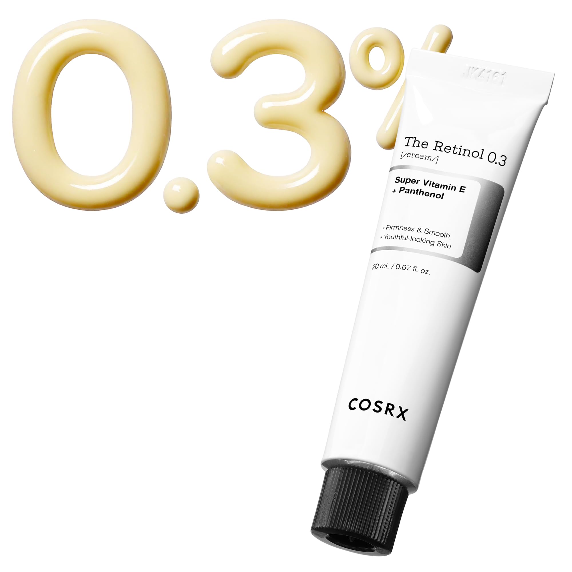 

COSRX Retinol 0.3 Cream 20ml - Pure Retinol, Vitamin E, Hyaluronic Acid, Allantoin, Panthenol, Tested for Sensitive Skin, Korean Skincare