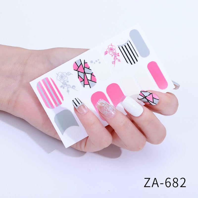 Nail Art Stickers 3d Nail Stickers 14 Finger Hot Stamping Cat Eye Leopard Print Nail Art Stickers