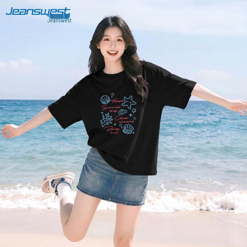 Jeanswest Women's Summer Pure Cotton Loose Fit T-Shirt