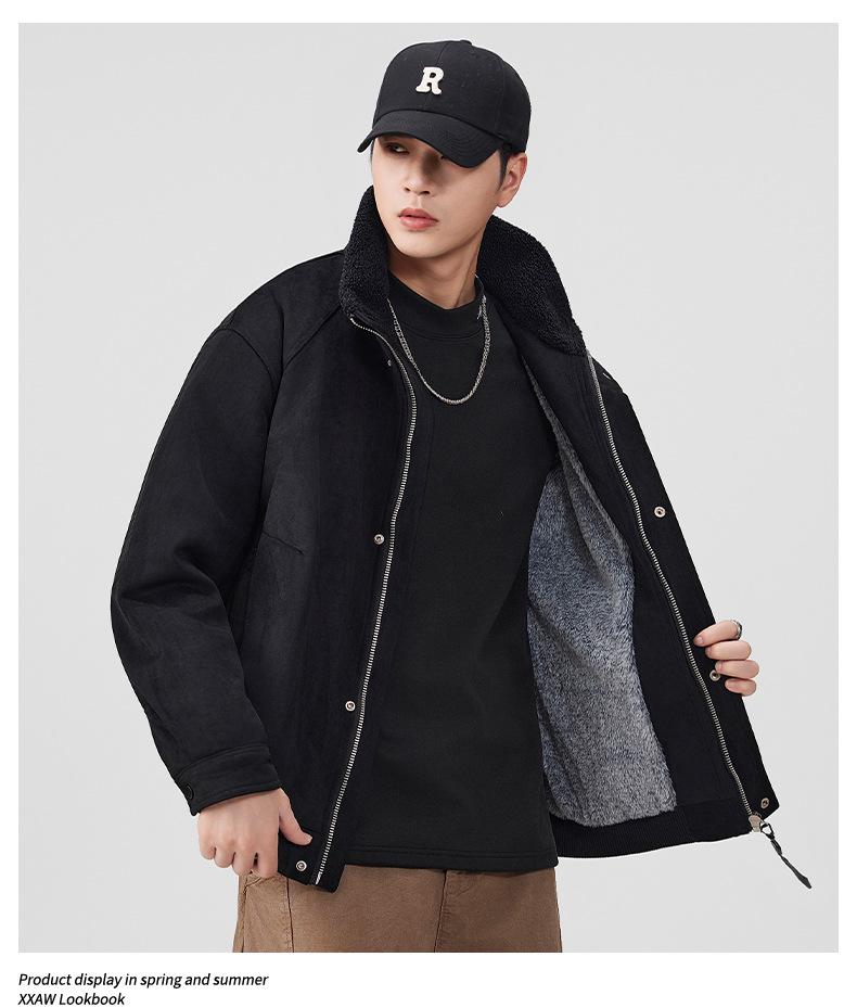 Mu Yuan Men's Retro Leather and Fur Lambswool Jacket - Winter Collection