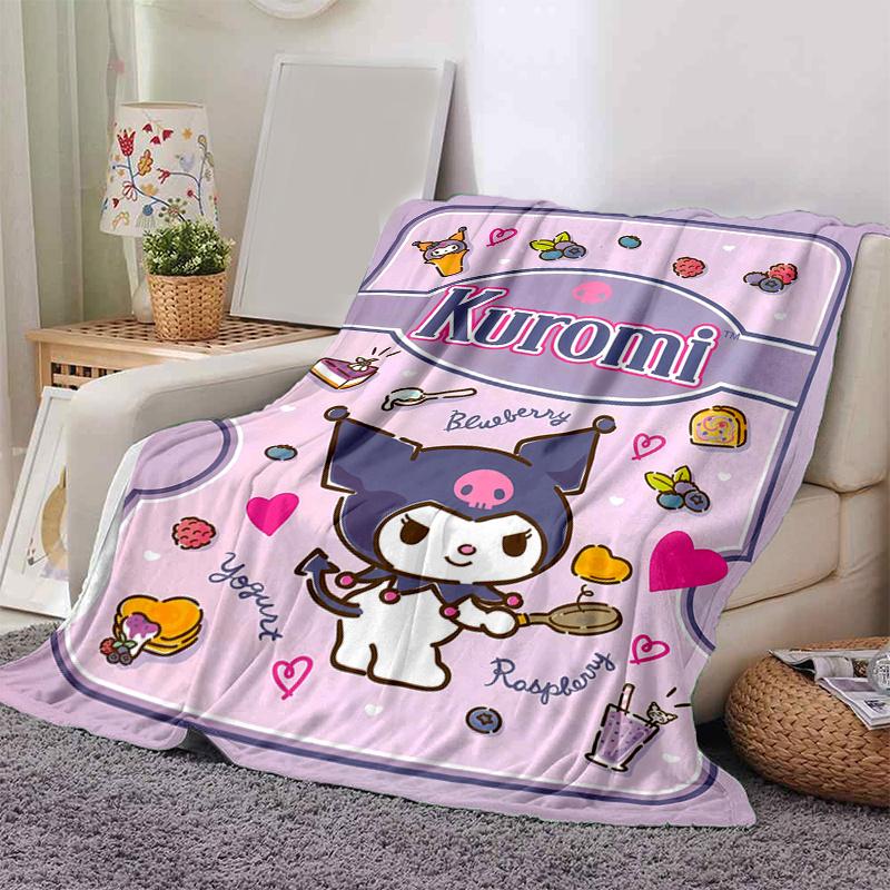 1pc Kuromi's Sweet Adventure Blanket, Soft Warm Throw Blankets, Living Room, Travel, Camping, Car Blankets, Beach, Office Naps, Suitable for All Seaso