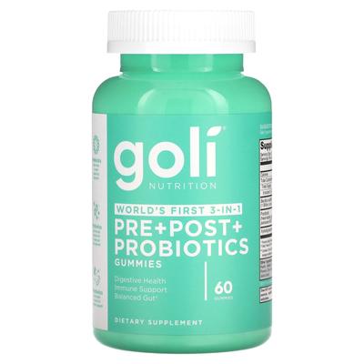 Goli Nutrition, Pre+post+probiotic, 60 Gummies